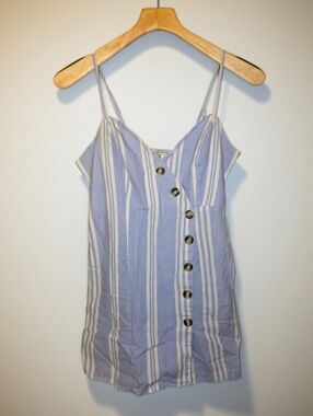 Japna Stipped Cotton-Linen Romper